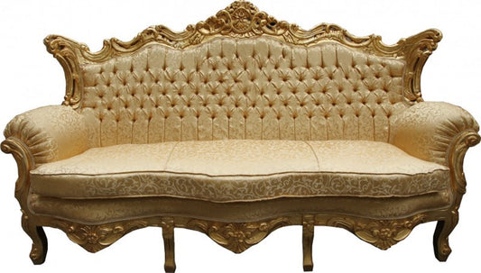 Barock Sofa Master Gold Muster / Gold - Wohnzimmer Couch Möbel Lounge