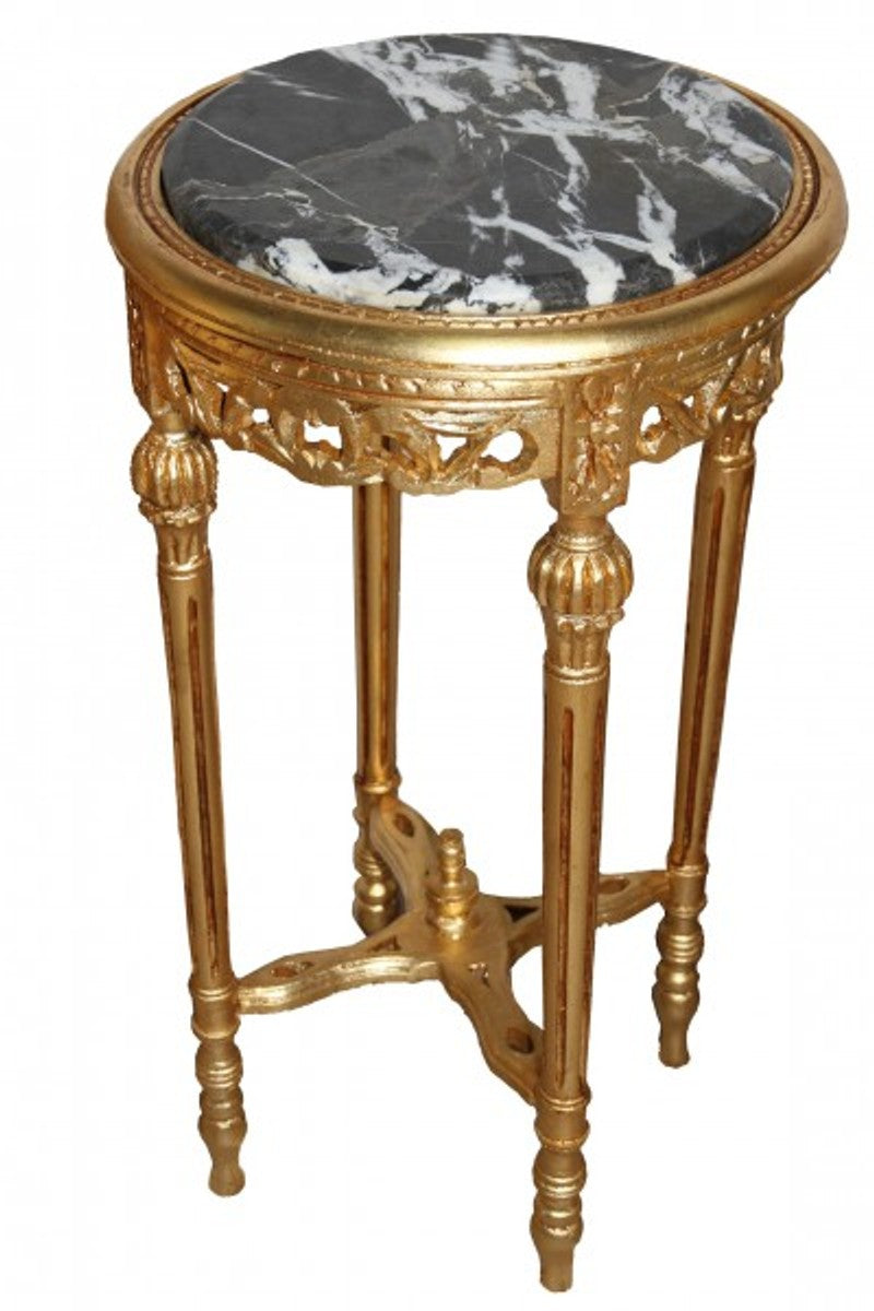 Barock Beistelltisch Rund Gold ModY17 73 x 38 cm Antik Stil