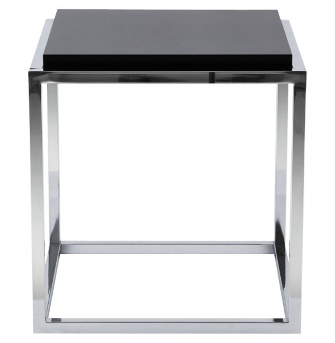 Designer Beistelltisch Schwarz / Chrom 42 x 42 x 44 cm - Tisch - Hotel Cafe Restaurant Praxis Kanzlei Einrichtung
