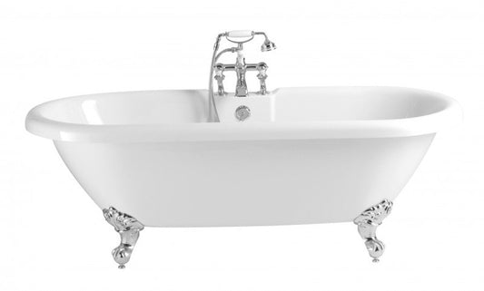 Jugendstil Badewanne freistehend Weiß Modell He-Bab 1495mm - Freistehende Retro Antik Badewanne Barock Stil