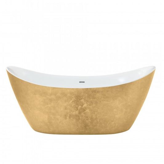 Art Deco Badewanne freistehend Gold Modell He-Hyl 1730mm - Freistehende Retro Antik Jugendstil Badewanne