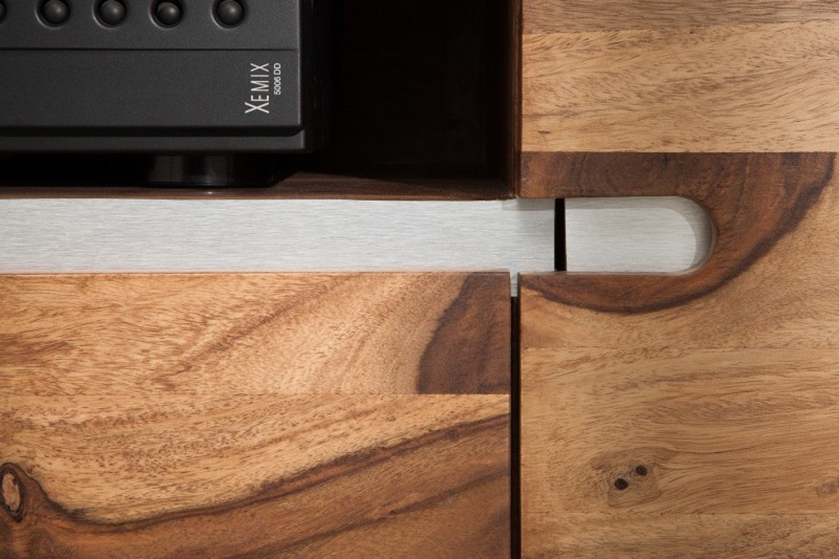 Designer Fernsehschrank Natur B.160cm x H.50cm x T.45cm - Sideboard - Kommode - Handgefertigt Massivholz!