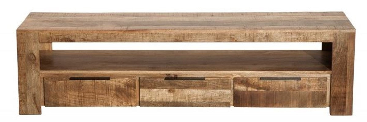 Designer Fernsehschrank Natur B.170cm x H.45cm x T.45cm - Sideboard - Kommode - Handgefertigt aus Mango Massivholz!