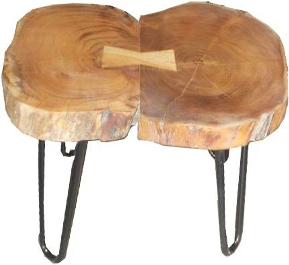 Beistelltisch Akazien Holz / Eisen 55 - 70 cm - Industrial Möbel Hocker Tisch