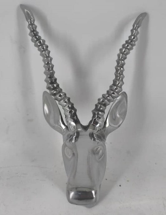 Aluminium Wanddeko Geweih Gazelle Silber H. 30 cm - Deko Accessoires