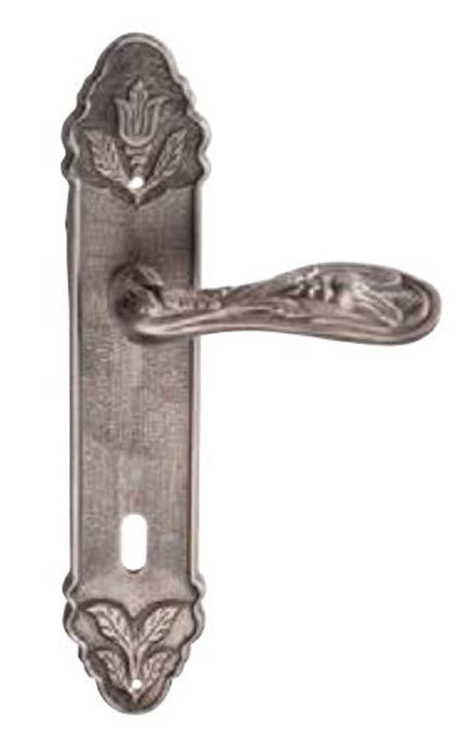 Antik Stil Türgriff Set Messing Vintage Silber - Retro Jugendstil Barock Türklinken Set