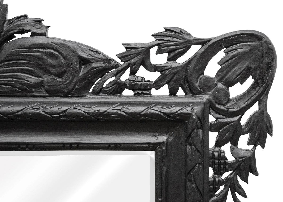 Barock Wandspiegel Schwarz 190 x H. 155 cm - Wohnzimmer Spiegel im Barockstil