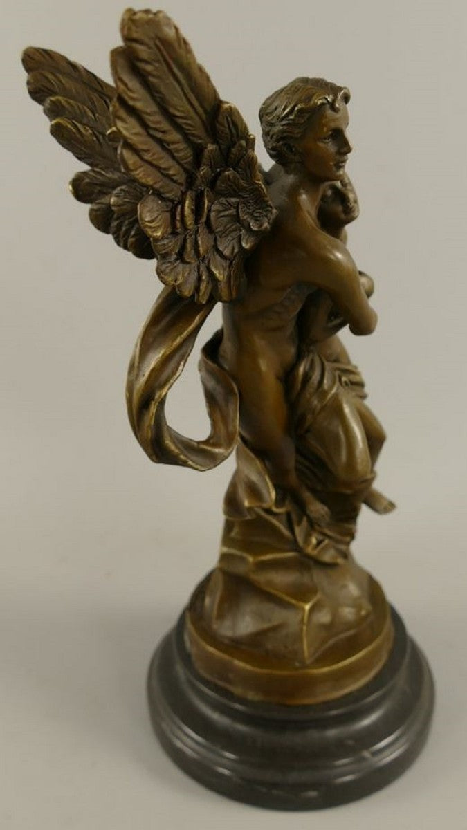 Jugendstil Bronze Deko Figur Armor & Psyche Bronze / Schwarz H. 31 cm