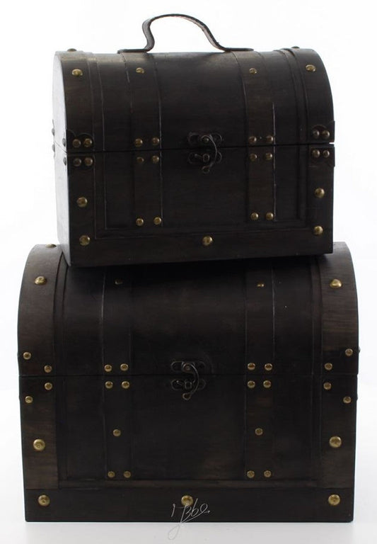 Art Deco Holz Lunchbox Set Schwarz - Wohnzimmer Dekoration