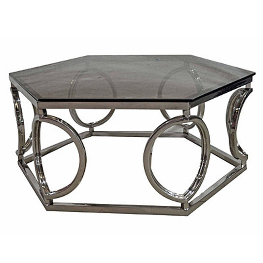 Art Deco Luxus Couchtisch mit Glasplatte 99 x 99 x H.40 cm - Luxus Hotel Möbel