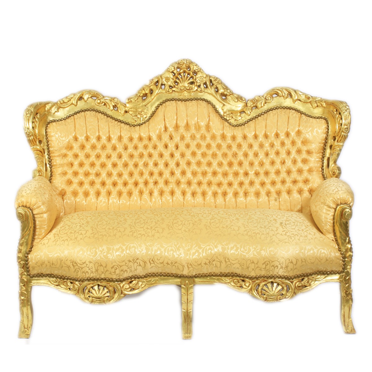 Barock 2-er Sofa King Gold Muster / Gold - Barock Möbel