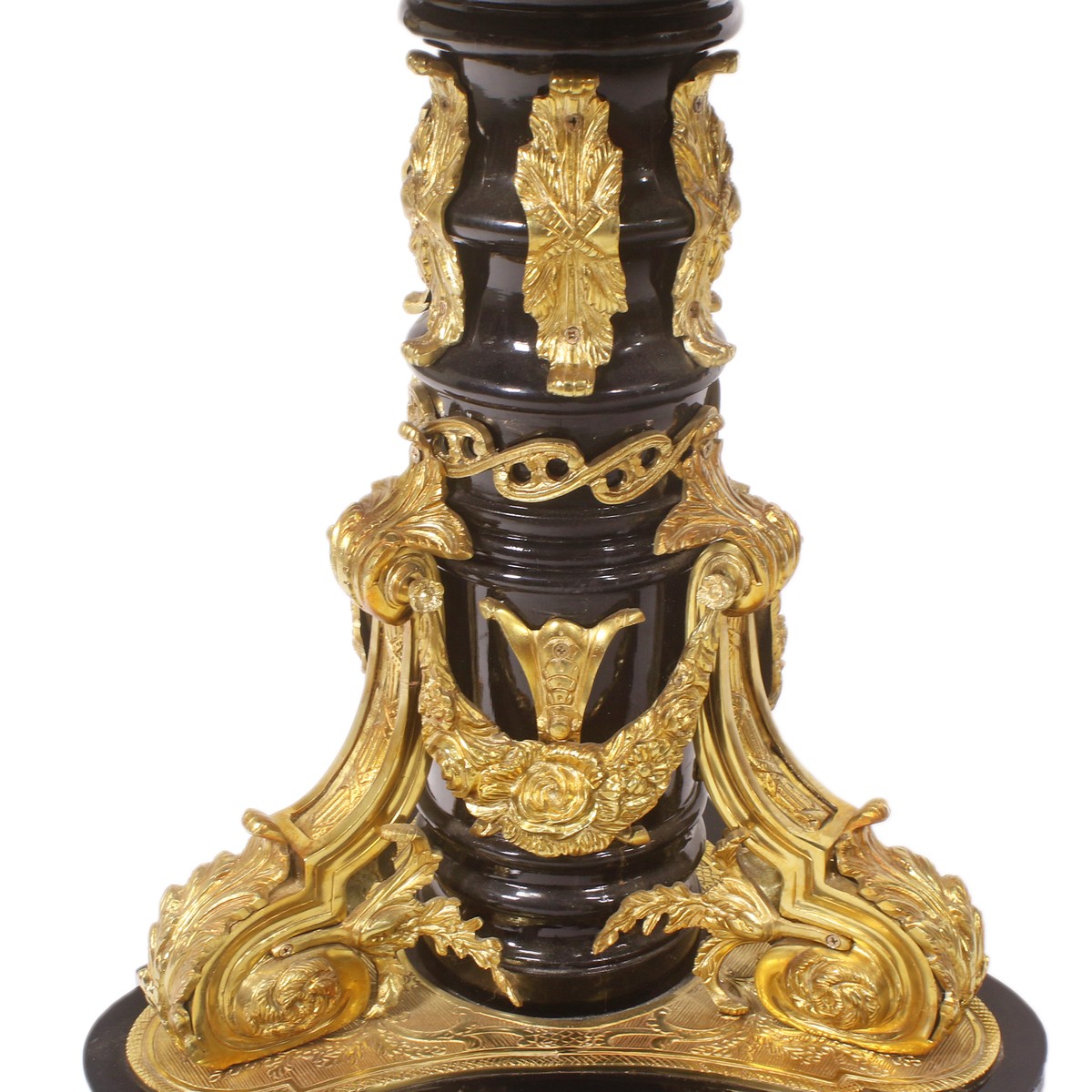 Barock Beistelltisch Braun / Rot / Gold Durchmesser 78cm, Höhe 83 cm Handarbeit, Handbemalt- Limited Edition