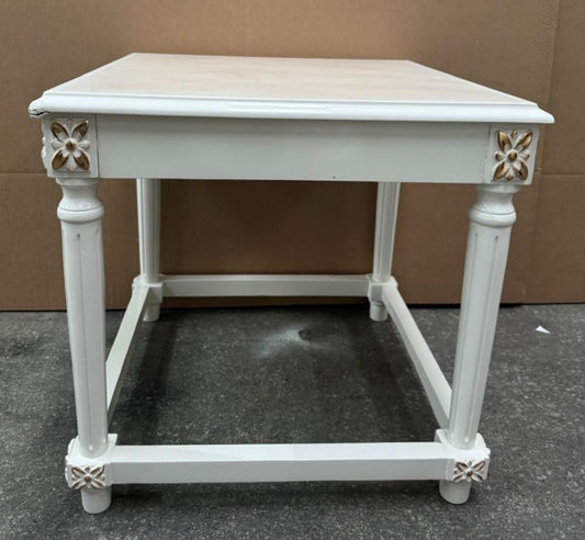 Barock Beistelltisch Weiß / Gold 55 cm - Barock Möbel