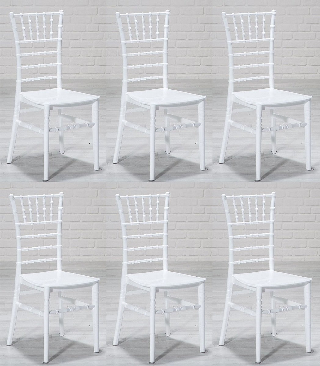 Designer Acryl Stuhl Set Weiß 40 x 46 x H. 92,5 cm - Esszimmerstühle - Acryl Esszimmer Möbel