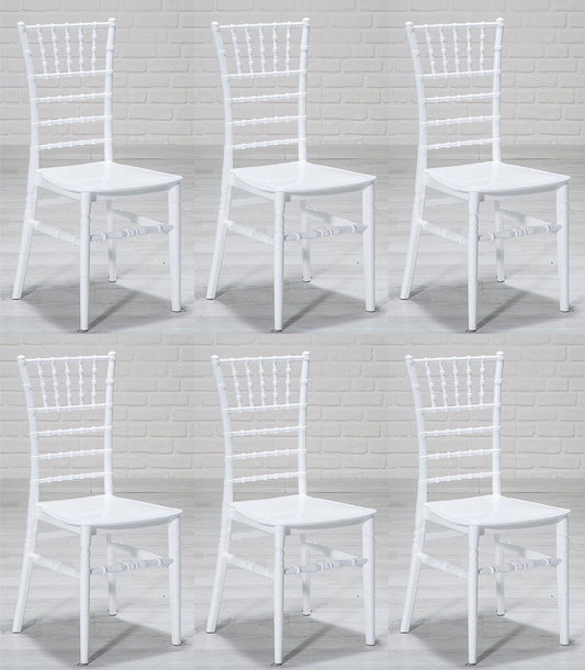 Designer Acryl Stuhl Set Weiß 40 x 46 x H. 92,5 cm - Esszimmerstühle - Acryl Esszimmer Möbel