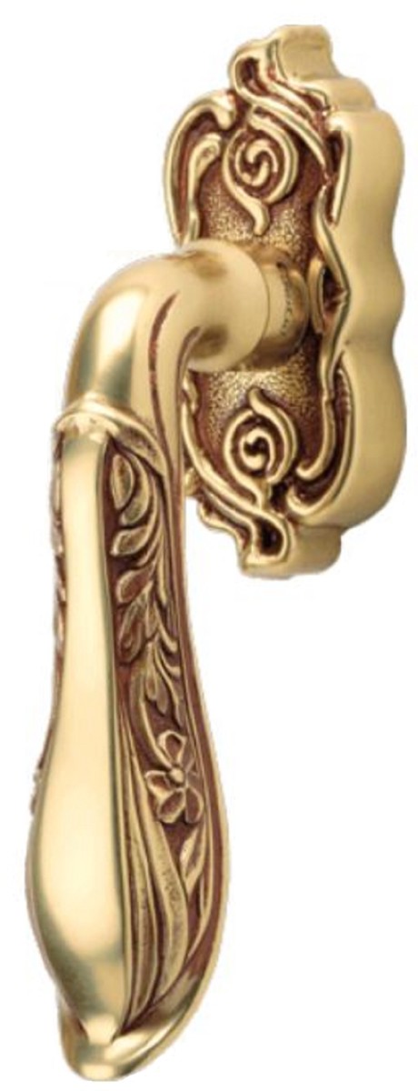 Jugendstil Fensterklinken Set Französisches Gold 3,6 x 16,2 cm - Elegante Messing Fenstergriffe - Barock & Jugendstil Deko Accessoires