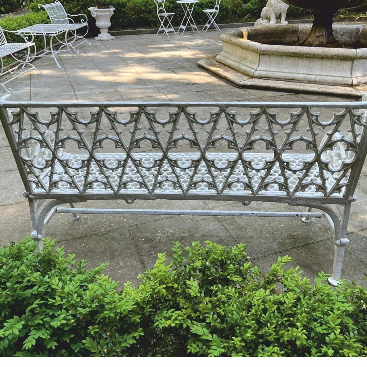 Jugendstil Gartenbank Weiß 137 cm - Barock & Jugendstil Garten Möbel