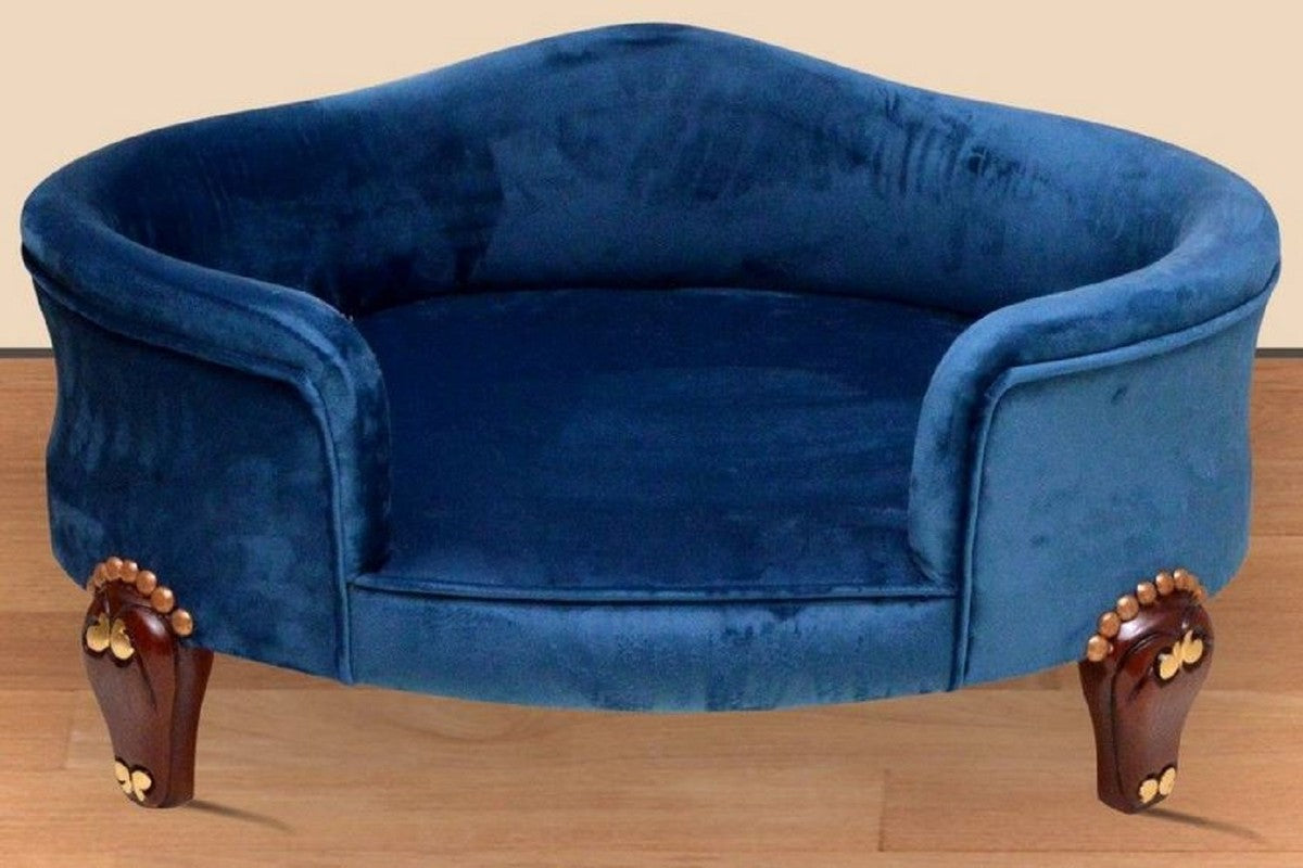 Barock Hundebett Royal Blau / Braun / Gold - Barock Hundemöbel - Barock Tiermöbel - Tiermöbel im Barockstil