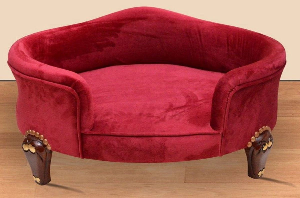 Barock Hundebett Royal Boardeauxrot / Braun / Gold - Barock Hundemöbel - Barock Tiermöbel - Tiermöbel im Barockstil