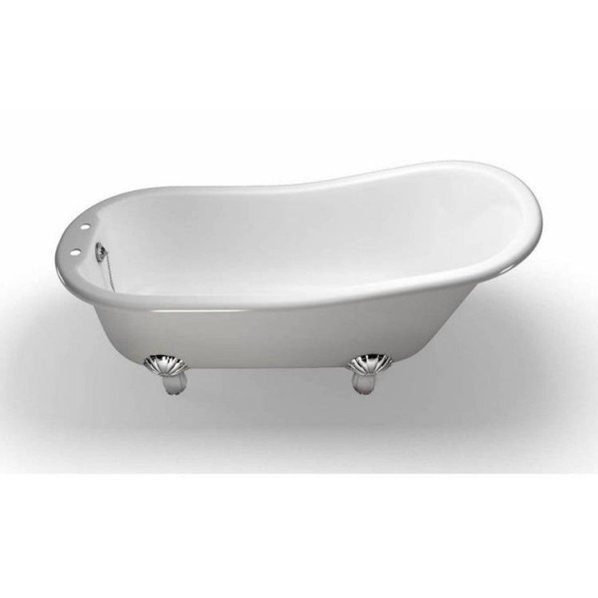 Jugendstil Badewanne Naturstein freistehend 1700mm BHan Weiß - Freistehende Retro Barock Antik Badewanne