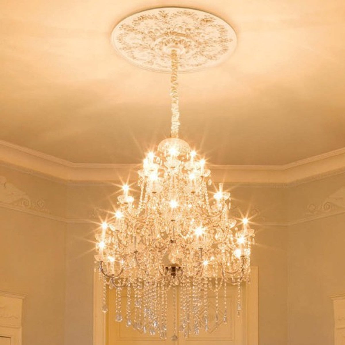 Stuck Rosette 95.2 x 95.2 cm Deckenstuck Deckenrosette Stuckrosette Wandrosette Barock Jugendstil