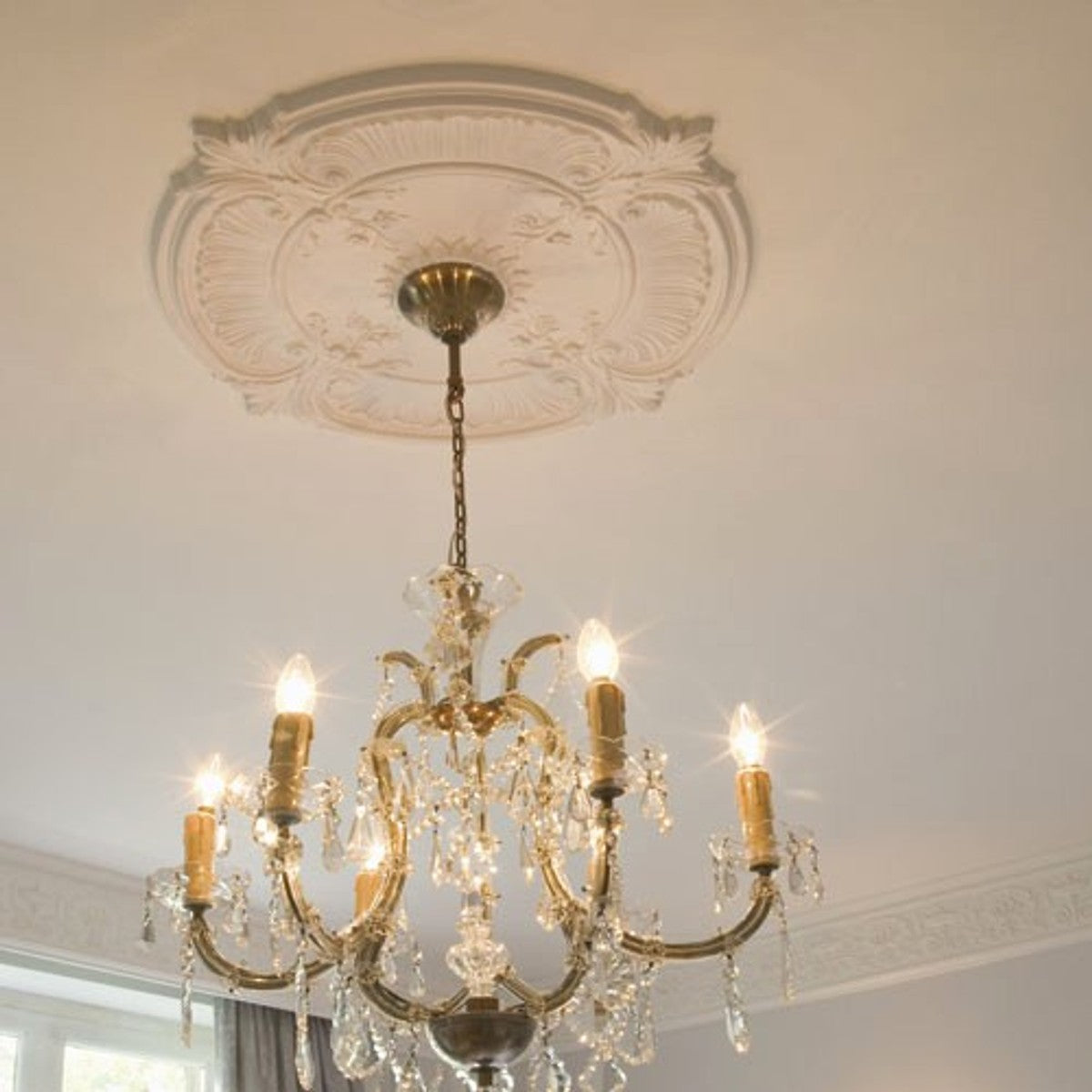 Stuck Rosette 70 x 70 cm Deckenstuck Deckenrosette Stuckrosette Wandrosette Barock Jugendstil