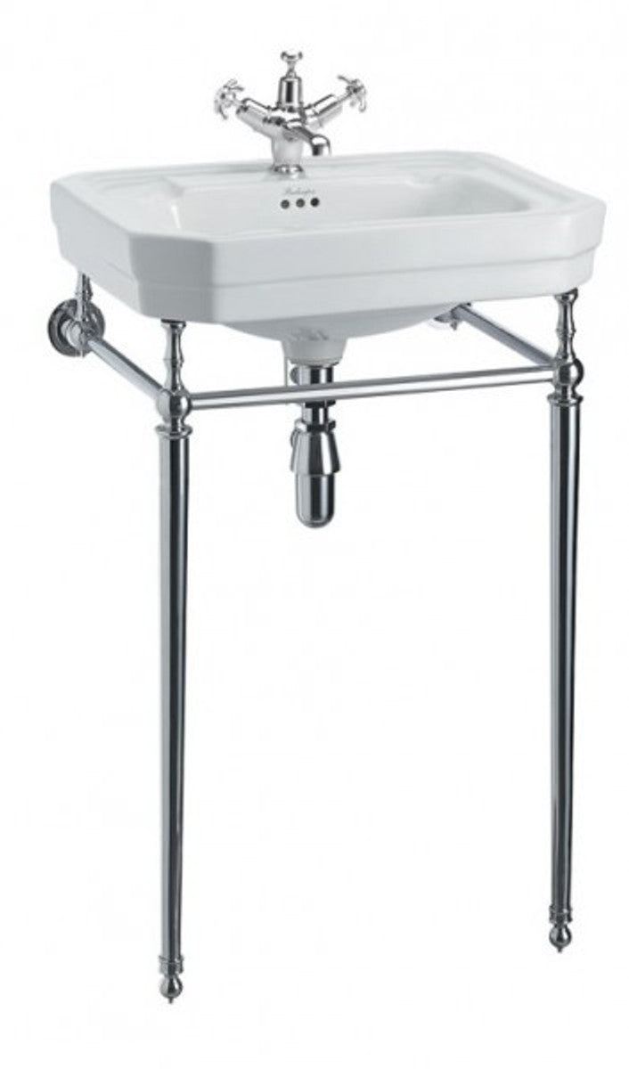 Jugendstil Stand Waschtisch Weiß / Chrom Mod3 - Art Deco Waschbecken Barock Antik Stil