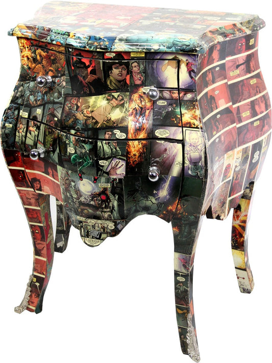 Barock Kommode Comic Design 63 cm x H 75 cm Mod2 - Handgefertigtes Unikat - Limited Edition