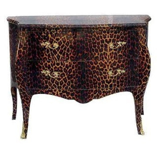 Barock Kommode Leopard 106 cm - Schrank Möbel