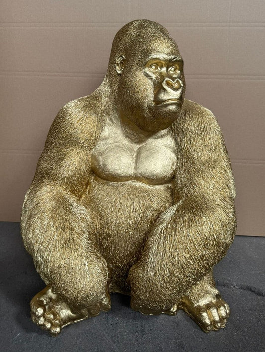 Deko Skulptur Gorilla Gold H. 75 cm - Deko Figur