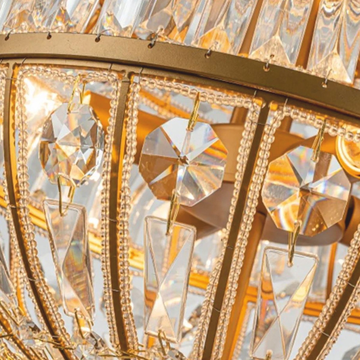 Barock Kristall Kronleuchter Gold Ø 42 x H. 80 cm - Barock Leuchten