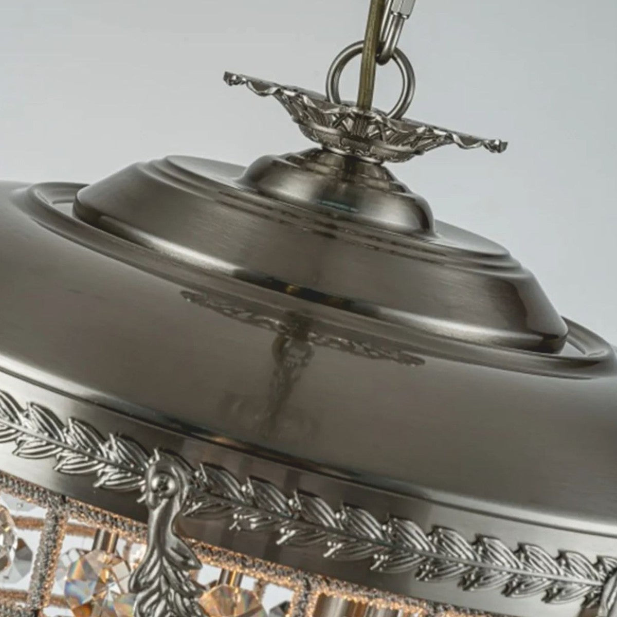 Barock Kristall Kronleuchter Silber Ø 38 x H. 65 cm - Barock Leuchten