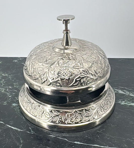 Antik Stil Aluminium Tischglocke Silber Ø 12 x H. 14 cm - Gastronomie Accessoires
