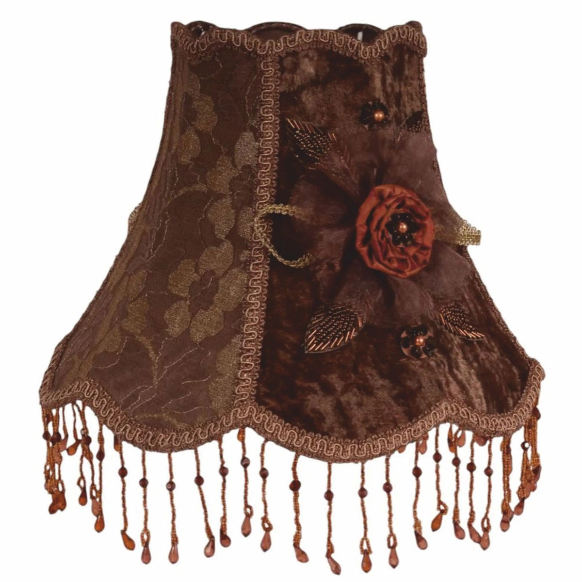 Barock Samt Lampenschirm Braun 29 cm - Barock Deko Accessoires