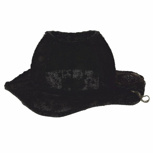 Barock Lampenschirm in Damenhut Form Schwarz 38 cm - Barock Deko