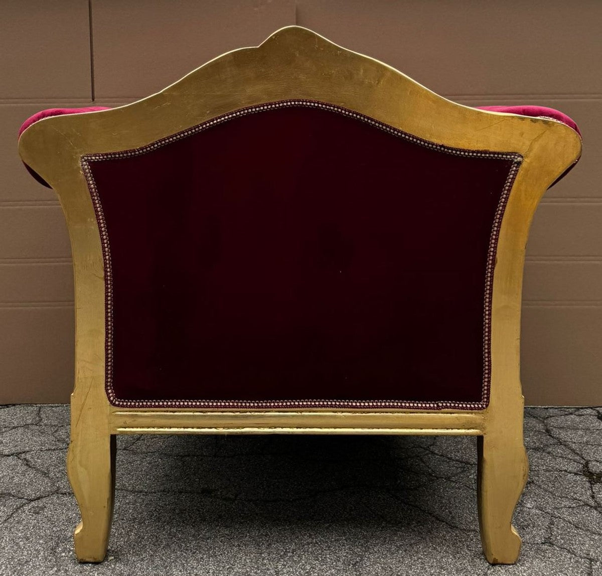 Barock Lounge Sessel Bordeauxrot / Gold - Barockstil Möbel