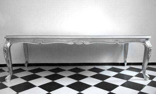 Barock Luxus Esstisch Silber 250 cm x 100 cm - Esszimmer Tisch - Made in Italy - Luxury Collection