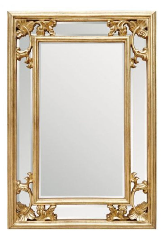 Barock Wandspiegel Gold H 96 cm B 66 cm - Edel & Prunkvoll - Goldener Spiegel