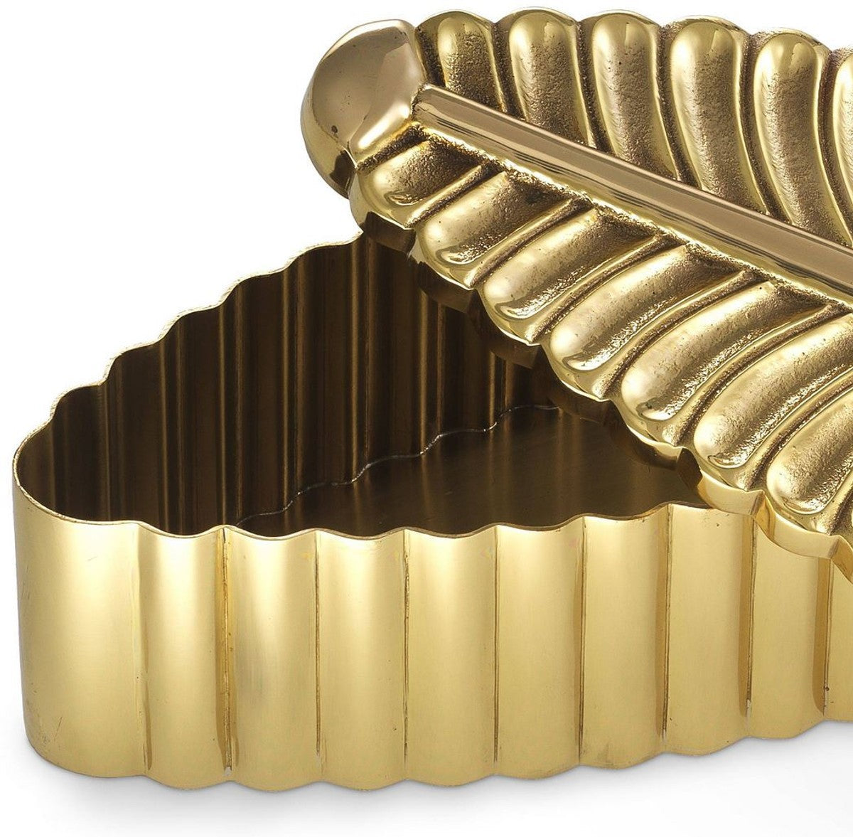 Designer Aufbewahrungsbox Messingfarben 27 x 9 x H. 5 cm - Schmuckschatulle - Luxus Deko Accessoires