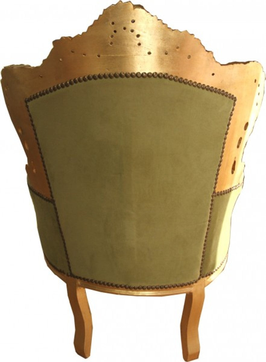 Barock Sessel King Jadegrün / Gold 85 x 85 x H. 120 cm - Barock Möbel