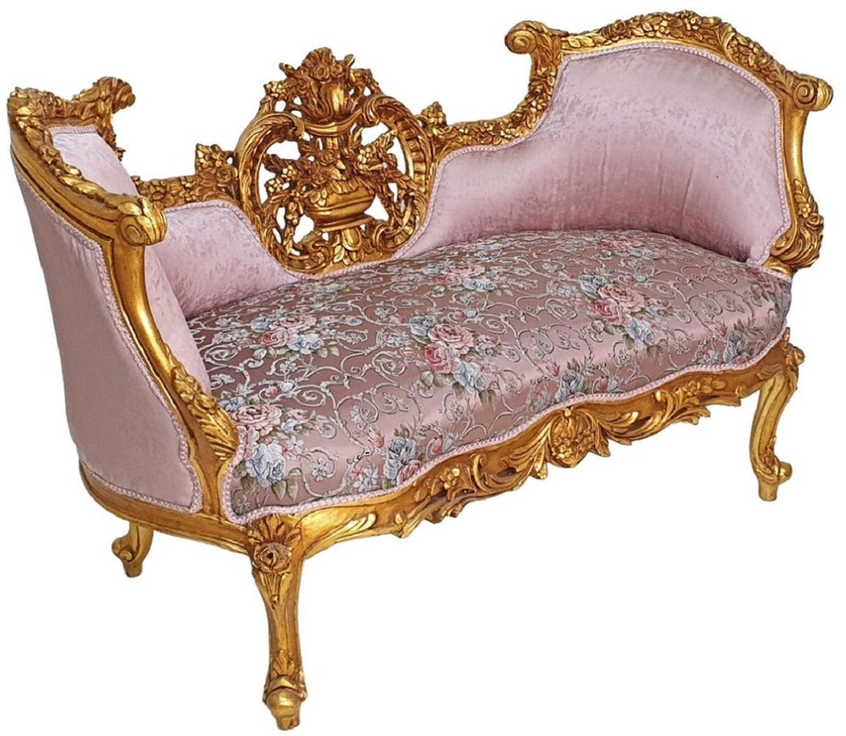 Barock Sofa Rosa / Mehrfarbig / Gold - Prunkvolles Wohnzimmer Sofa im Barockstil - Wohnzimmer Möbel im Barockstil - Barock Möbel - Barock Einrichtung