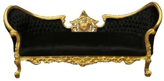 Barock Sofa Vampire Schwarz/Gold - Limited Edition - Lounge Couch