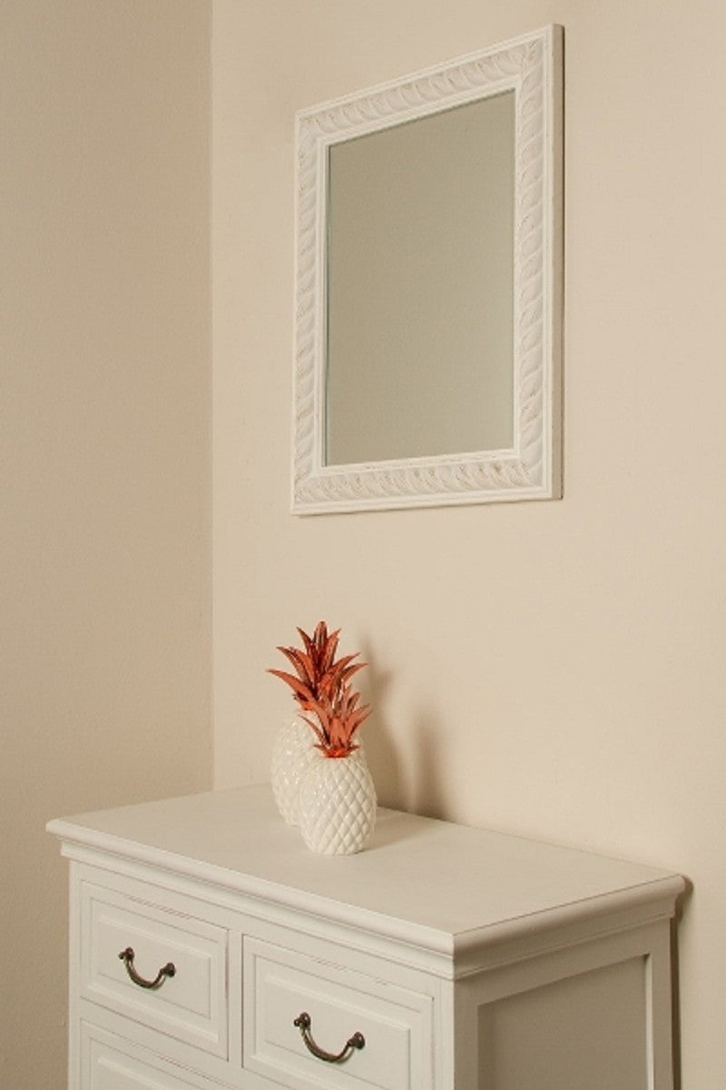 Barock Wandspiegel Antik Weiß / Gold 52 x H. 62 cm - Barock Spiegel