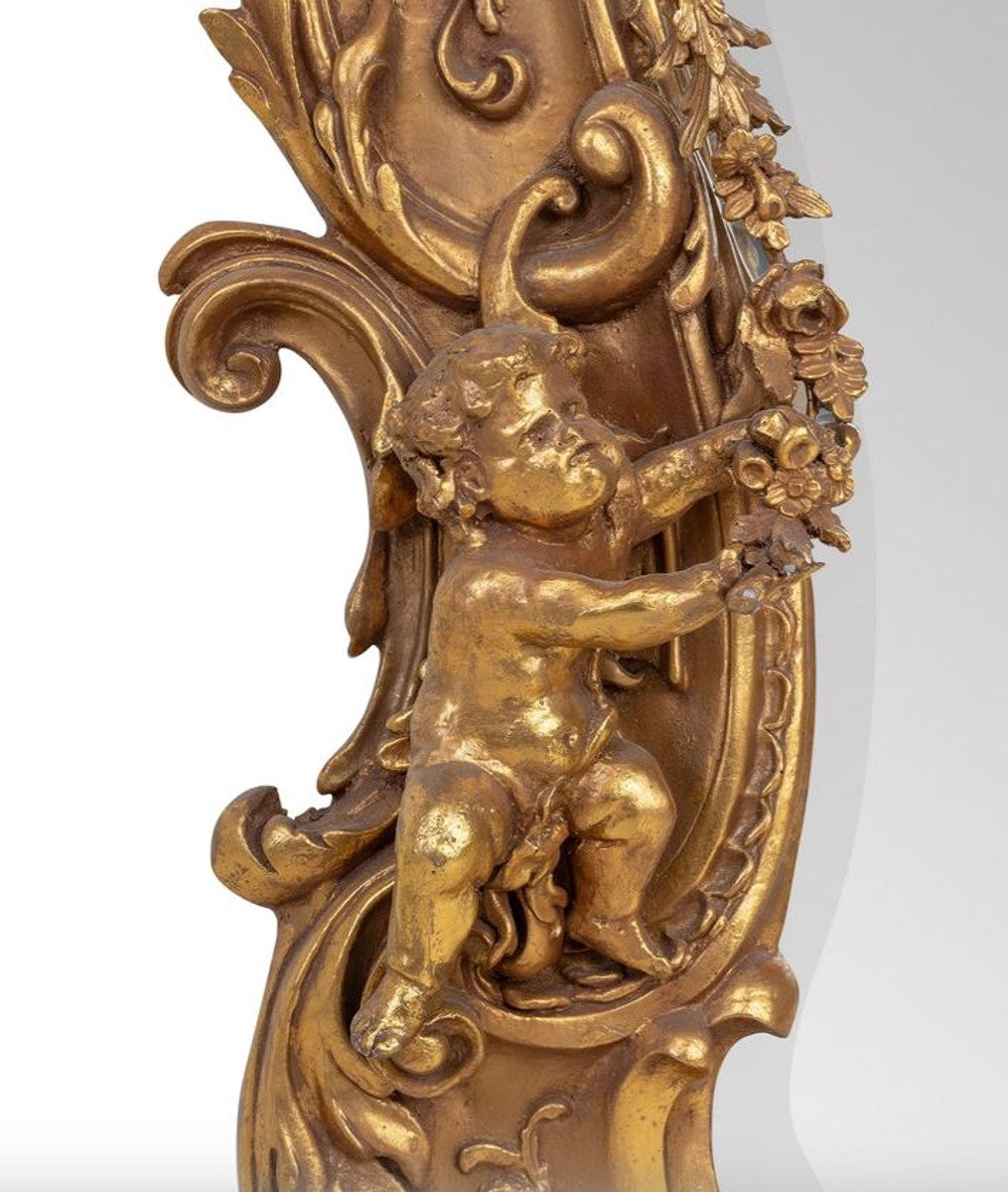 Prunkvoller Barock Spiegel Gold 188 x 120 cm mit Engelsmotiven - Antik Stil - Schwere Ausführung