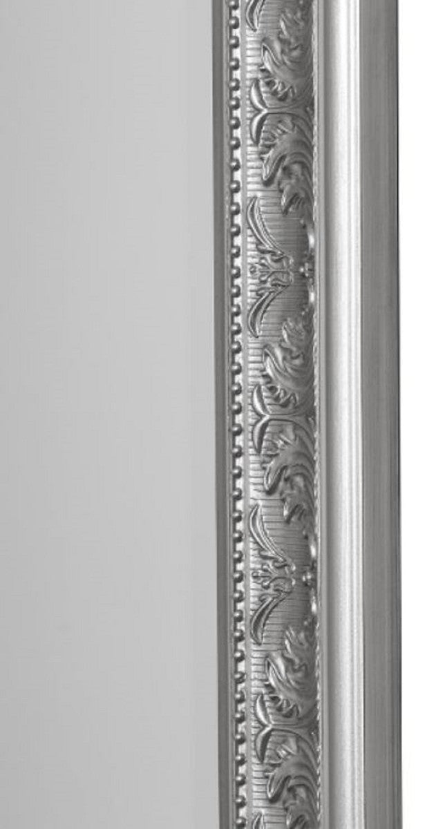 Barock Spiegel Silber 52 x H. 62 cm - Handgefertigter Barock Wandspiegel mit Facettenschliff und wunderschönen Verzierungen