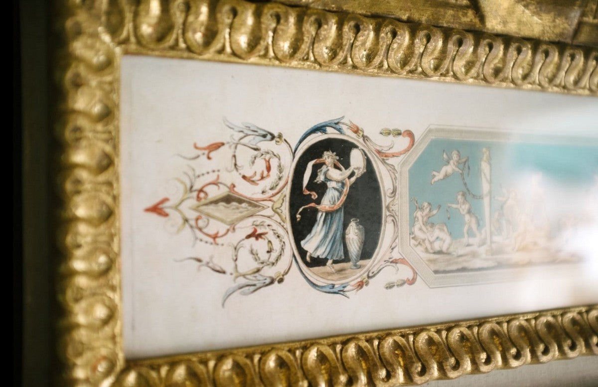 Wandspiegel Weiß / Mehrfarbig / Antik Gold 44,5 x H. 164 cm - Prunkvoller Spiegel im Neoklassischen Stil