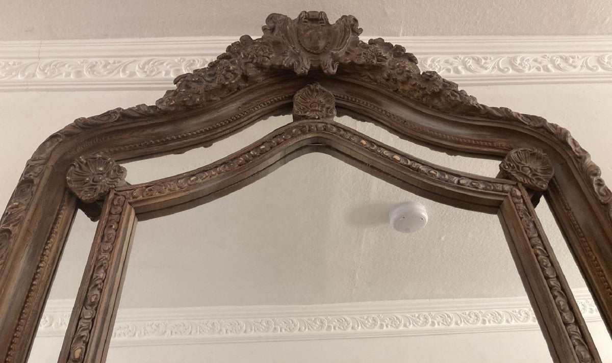 Barock Spiegel Antik Stil Braun - Prunkvoller Wandspiegel mit eleganten Verzierungen - Barock Garderoben Spiegel - Barockstil Wandspiegel - Barock Möbel - Edel & Prunkvoll