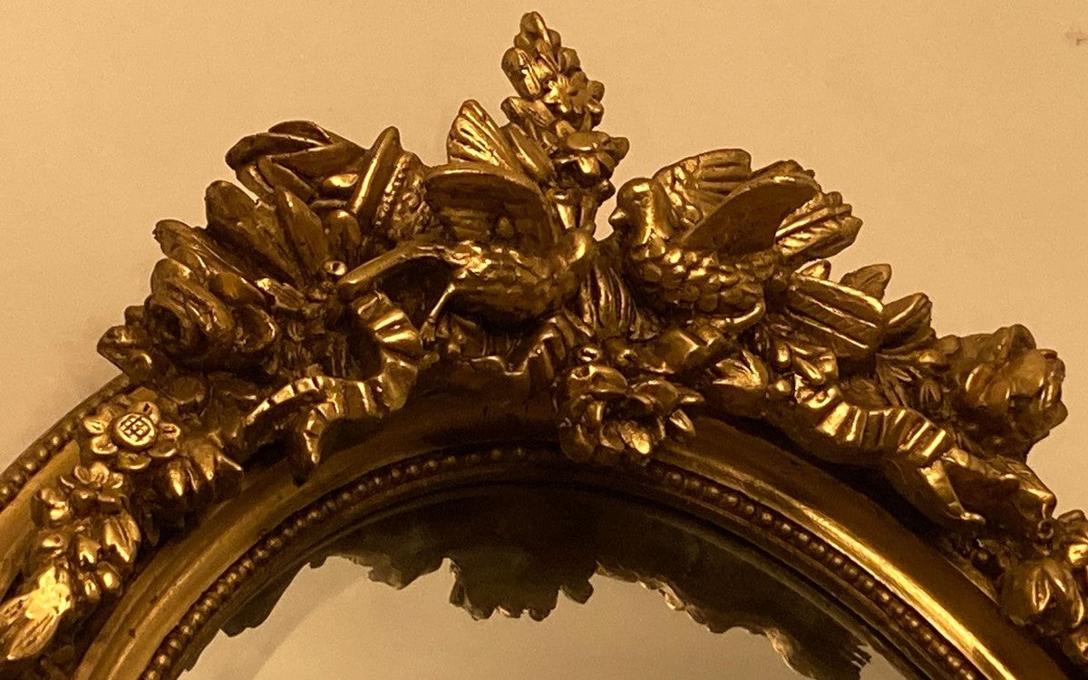 Barock Spiegel Gold - Prunkvoller Wandspiegel mit eleganten Verzierungen - Handgefertigter Barock Garderoben Spiegel - Barockstil Wandspiegel - Barock Möbel - Edel & Prunkvoll