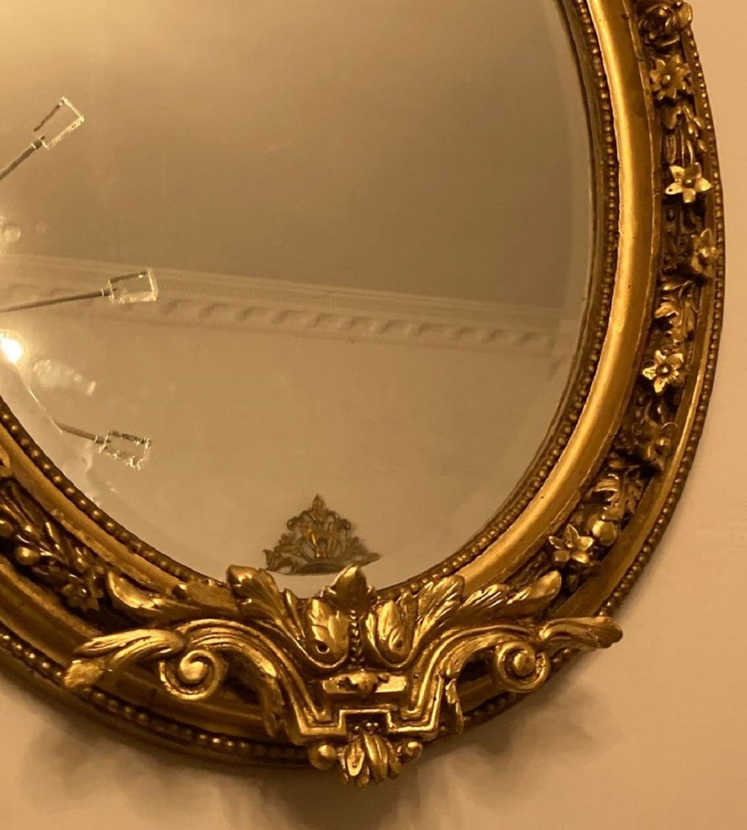 Barock Spiegel Gold - Prunkvoller Wandspiegel mit eleganten Verzierungen - Handgefertigter Barock Garderoben Spiegel - Barockstil Wandspiegel - Barock Möbel - Edel & Prunkvoll