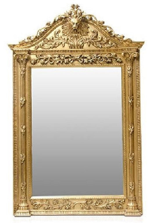 Barock Spiegel Gold - Barockstil Spiegel mit eleganten Verzierungen - Riesiger Barockstil Wandspiegel - Barock Garderoben Spiegel - Barock Möbel - Möbel Barockstil